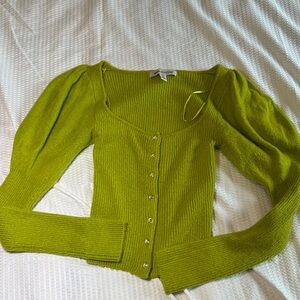 Urban Outfitters Chartreuse Button-Up Cardigan